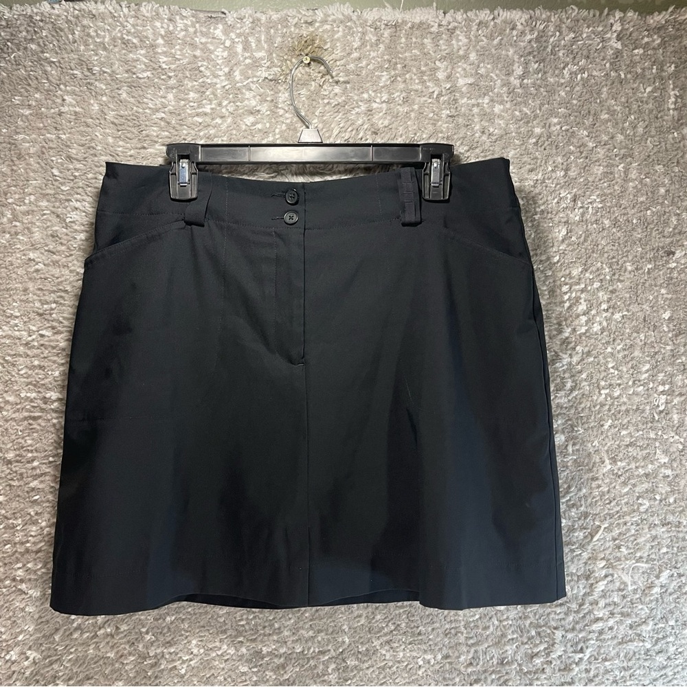 Nike Golf Fit Dry Skort Skirt Size 12 Black Pockets Stretch Polyester